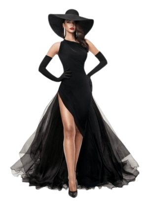 Dramatic High Slit Evening Dress