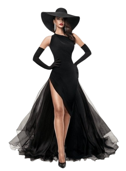 Dramatic High Slit Evening Dress