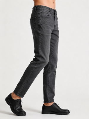 Men??s Washed Grey Slim Straight Denim Jeans