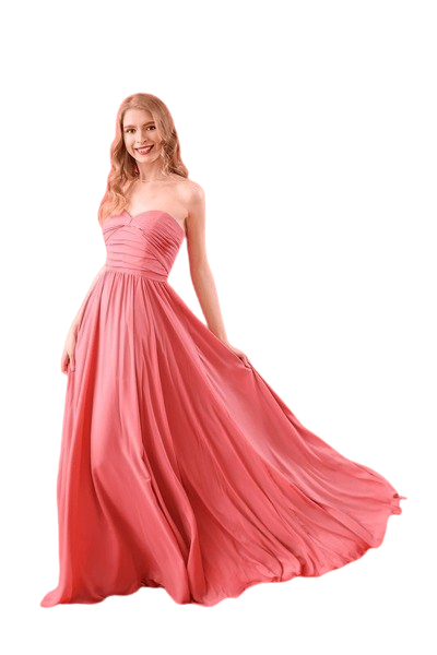 Strapless Flowing Evening Dres